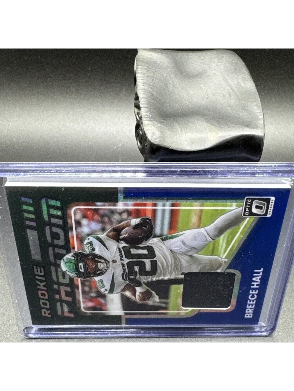 Breece Hall Rookie Phenom Optic No. RP-BH Panini 2022 with Swatch